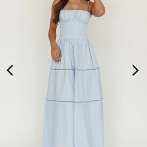 Baby Blue A-Line Maxi Dress